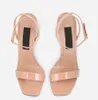 Famous Summer Keira Sandal Shoes Women Patent Leather Pop Heel Gold-plated Carbon Lady Sexy Sandalias Party Dress Comfort Walking EU35-42 BOX