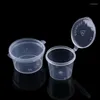 Storage Bottles 50Piece 27ml Plastic Takeaway Sauce Cup Reusable Containers Food Box With Lid Small Pigment Clear Kitchen