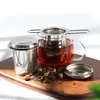 شبكة الشاي الشاي Infuser قابلة لإعادة الاستخدام مصفاة الشاي إبريق الشاي الصلب غير القابل للصدأ مرشح شاي شاي طي مقبض أدوات المطبخ لشربي