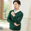 Men's Sweaters 2022 Autumn Men Knitted Pullover Cashmere Sweater Casual Business V-neck Outwear Loose Fit Brand Clothes Plus Size