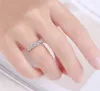 Genuine Sterling Silver Five 3mm Zirconia Diamond Ring Simple Single Row Bright CZ Ring Women Starlight Finger Fine Jewelry