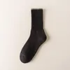 Men's Socks Men's Winter Spring Short Tube Solid Color Wool Leisure Sports Comfortable Fashion 2022 Black White