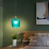 Hangende lampen Noordelijke blauw glas kroonluchter modern licht luxe restaurant bar slaapkamer slaapkamer bed eetkamerverlichting