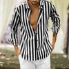 Men's Casual Shirts Male Stylish Relaxed Fit Turndown Collar Shirt Thin Men Vertical Stripes For Daily Wear