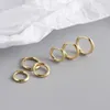 Hoop Earrings Minimalist 925 Sterling Silver Small Circle For Women Accessories Gold Color Hoops Earings Woman's Jewelry