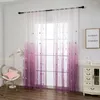 Rideau 1Pc rideaux en Tulle pour salon impression étoile drapé de fenêtre Transparent pure décoration de la maison