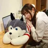 130Cm Huge Cute Husky With Clothes Cuddle Filled Soft Animal Dog Pillow Christmas Gift Peluche For ldren Girls kawaii Present J220729
