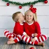 3 renk Noel çocukları yetişkin aile eşleşen Noel geyiği çizgili pijama pijamalar gece kıyafet pijamaları yatakgown Sleepcoat Nighty pijama rrb16576