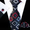 Linbaiway Fashion Wedding Tie pour hommes Hanky ​​Cuffe Links Gift Tie Set Lie