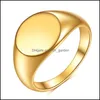 An￩is de casamento An￩is de casamento Carve Wave For Women Girl Packable Sunshine Ring Signet Signet Dome Party Acess￳rios BFF Giftwedding Dhcmf