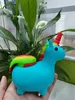 Accueil Jardin coloré licorne forme unique silicone conduite d'eau en verre bong offres spéciales fumer conduites d'eau