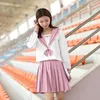 Conjuntos de ropa, uniforme escolar JK, traje japonés ortodoxo Kansai, falda plisada de primavera universitaria de manga larga, marinero bordado para mujer