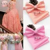 Peach Pink Bow Set Men Wedding Groom Mufflinks платки бабочка карманная квадратная вечеринка для вечеринки подарки подарки аксессуар Hot J220816