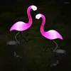 3pcs/lot LED Güneş Pisser Light Flamingo Işıkları Fener Dekoratif Açık Çim Yürge Lambası Powered Yol