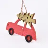 Décorations de noël 1/5 pièces pour maison 2023 ans arbre de noël décor pendentif en bois peint voiture créative