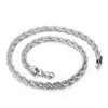 5pcs lot 2-8mm Silver Singapore Twist Rope Chain Necklace Stainless Steel Cains for Women Mens اختر Lenght