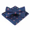 Anime Men Tie Set schattige stropdas met pocket square jacquard weef tie set zakdoek bowtie pak voor bruiloft cadeau set man bowtie j220816