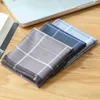 3x Men Handkerchiefs Soft Plaid Gift For Father For Grid Suit Wedding J220816