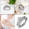 An￩is de casamento An￩is de casamento Codemonkey 100% Sier Color Ring For Women My Princess Queen Crown J￳ias de gota empilh￡vel R7110WEDDING BR DHMEA