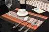 テーブルマットキッチンダイニングプレースマットナプキン耐火PVCストライプマットマントレスドイリーズカップパッドモダンな家の装飾