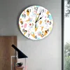 Wandklokken Cartoon eten ijs cup klok home decor stil modern design woonkamer digitaal