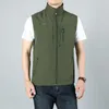 Hommes gilets hommes été sans manches gilet manteau printemps automne décontracté voyages extérieur mince gilet vestes hommes hauts