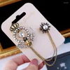 Broches couronne en cristal pour femmes, bijoux Vintage à la mode, belle broche en strass brillant, haute qualité 2022