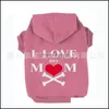 Abbigliamento per cani Abbigliamento per cani Abbigliamento Felpa con cappuccio in pile carino Cappotto Stampa I Love My Mom Heart Bone Shirt Cap Puppy Maglione Articoli per animali domestici 15 5B Dh8Uc