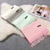 1# Färgglad koreansk Höst Vinter Utomhuscykling Förtjockad Varm Herrscarf Damimitation Cashmere Enfärgad Mångsidig Scarf J220816