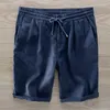 Shorts masculinos da marca francesa Suehaiwe's Style 2022 Linen Men Fashion Fax Mens Loose Bermuda curta