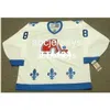 #8 MARC TARDIF Quebec Nordiques 1974 WHA 1982 CCM Vintage Home Hockey Jersey Costure qualquer número de nome