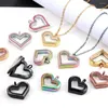 Pendanthalsband Urs 316 Rostfritt stål Hjärtmagnetisk stängning Silver Rose Gold Living Charm Glass Locket med halsband