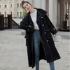 Womek Płaszcze Lanmrem Kobiety Lapel Long Rękaw Lose Fit Black All Match Windbreaker Fashion Tide 2022 Autumn Winter 2F0088