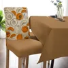 Stoelbedekkingen zomer perzik fruit retro achtergrondomslag dineren spandex stretch stoel thuiskantoor decoratie bureaubas set