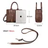 Kv￤llsp￥sar kvinnors ￤kta l￤der vintage handv￤ska ldies elegant designer tote kvinnlig axel crossbody reser stor dator b￤rbar dator