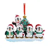Ornamento natalizio per la famiglia del pinguino Decorazione personalizzata per l'albero di Natale della casa in resina Decorazione della stanza di Natale