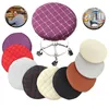 Chair Covers Round Cover Bar Stool Solid Color Elastic Seat Protector Cotton Fabric For Home Slipcovers Fashion