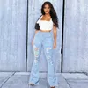 QNPQYX New Women Streetwear Bants Hip Hop Jeans for Women Fashion Holes Bootcut bouts High Weist Jeans for Women