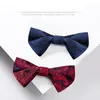 Bow Ties 2022 Designer Brand Retro Bowtie For Men Italian Style Groom Wedding Party Butterfly Tie Polyester Silk Two Layer Gift Box