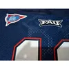 Fau Owls Football Jersey Blue Red Florida 32 Real Full Embroidery College Jersey Size S-4XL Custom Any Name Number