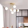 Żyrandole Złota luksusowa LED Nordic Luster Glass Nowoczesna sypialnia wisząca lampa salon luminareres deco sufit żyrandol