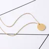 25 mm roestvrijstalen ronde hangers kettingen met ketting voor vrouwen mannen minnaar decor goud verzilverde sieraden