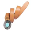 Riemen retro stijl pu lederen riem turquoise buckle werk zakelijke kleding decoratieve casual tailleband veelzijdige westerse cowboy