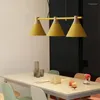 Pendant Lamps 3 Heads Log Wood Dining Led Chandelier Modern Loft Designer Kitchen Bar Restaurant Hanging Light Fixtures