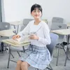 Clothing Sets Long Sleeve Japanese Style Student Girls School Uniform Sailor Shirt Pleated Skirt Set Woman Cosplay Costumes Sexy Navy JK