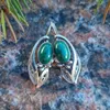 Kolczyki Dangle Retro Ethnic Oval Malachite Stone Gypsy Biżuteria Liść Flower Metal Oświadczenie dla kobiet Oorbellen Gift