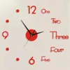 Horloges murales 130cm horloge lumineuse chambre autocollant bricolage argent muet mural analogique rouge Simple décor de bureau doré