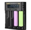 Yonii D4 LCD 18650 Batterijlader 4 slots voor 18650 21700 26650 Lithium AA AAA NIMH Oplaadbare batterijladers