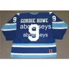 Mens # 9 GORDIE HOWE Houston Eros 1974 CCM Vintage Home Hockey Jersey Stitch n'importe quel numéro de nom