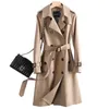 Spring Autumn Womens Trench Coat England Style Jacket Female Waterproof Classic Double Breasted Khaki Outerwear Coats